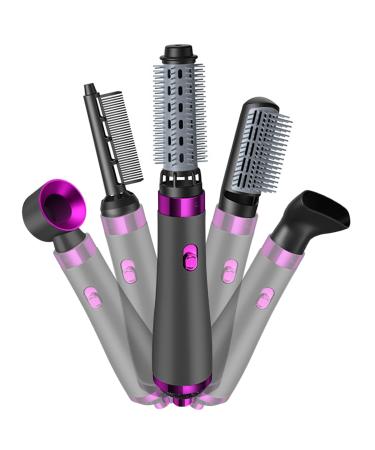 5 in 1 Air Styler Professional Blow Dryer Brush for Curling Volumizing Straightening Hair Purple