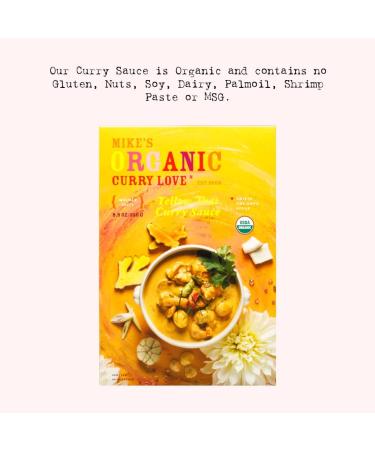 MIKE'S ORGANIC CURRY LOVE - Premium Yellow Thai Curry Sauce | Organic, Vegan, Dairy-Free (Case of 6 x 8.8 oz Pouches) - Buy Online on GoSupps.com
