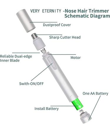 Buy Mini Nose Ear Hair Trimmer - Stainless Steel Blades Battery Powered International Shipping - Buy Online on GoSupps.com