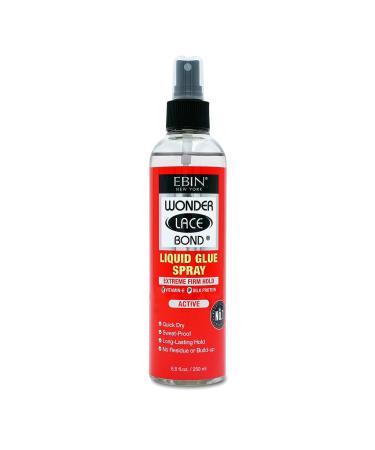 EBIN NEW YORK Wonder LACE Bond Liquid Glue Spray - Active 250ML / 8.5OZ - Strong Hold Quick Dry No Residue Long-Lasting for Lace Wig Application