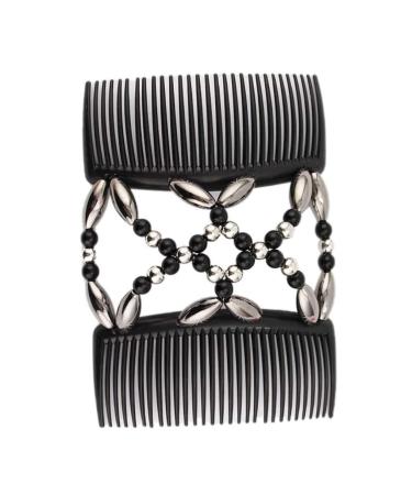 Hair Combs for Women Magic Stretchy Beads Hair Combs Double Comb Hair Clips Bun Maker Hairpins Accessories for Women Long Hair