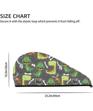 Buy Cartoon Dinosaurs Hair Towel Wrap | Quick Drying Turban for Effortless Hair Care - Buy Online on GoSupps.com