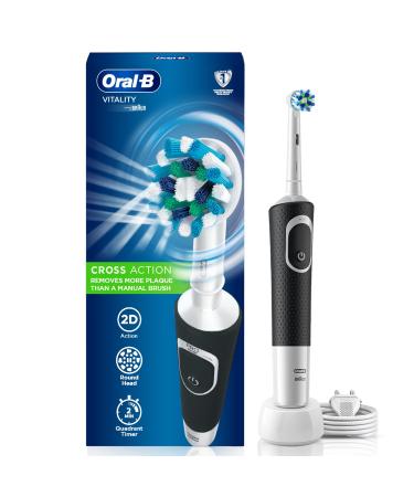Oral-B Vitality 100 Black Criss Cross Electric Rechargeable Toothbrush for Adults Powered by Braun