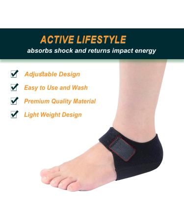 Plantar Fasciitis Relief Heel Cups for Men & Women | Shock Absorption Heel Cushions & Protectors for Heel Pain Spur & Cracked Heels - Sizes W 6-9.5 / M 5-8.5 - Black - Buy Online on GoSupps.com