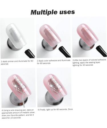 Metallic Gel Nail Polish 2Pcs Chrome Gel Nail Polish 8ML 3D Mirror Effect Painting Metallic Gel Polish for Flower Lines Drawing Nail Art Polilsh - Buy Online on GoSupps.com