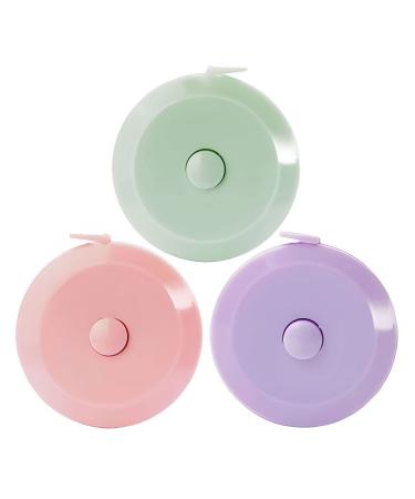 3 Pack Sewing Tape Measure Small Retractable Measuring Tape for Body Measurements 60-Inch(150 cm) Flexible Fabric Tape Measure for Tailor Fashion Macaron 3 Color