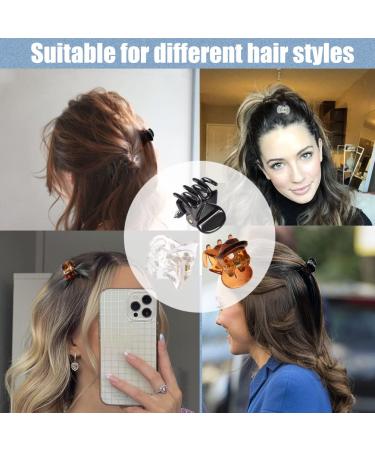 Mini Hair Claw Clips for Girls - 36 pcs Durable Small Jaw Clamps in Transparent Box - Ideal Plastic Tiny Clips for Kids Hairstyles (Black, Brown, Clear) - Buy Online on GoSupps.com