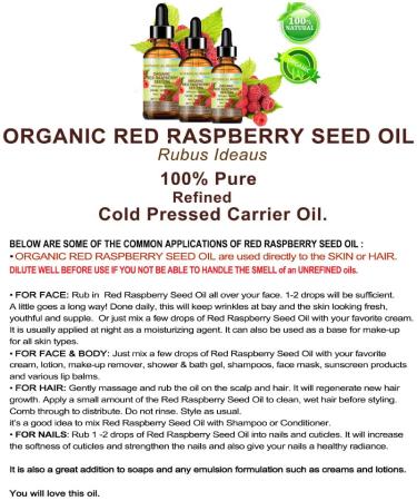 Organic Red Raspberry Seed Oil 0.5 Fl.oz for Face, Body & Hair - Botanical Beauty - Buy Online on GoSupps.com
