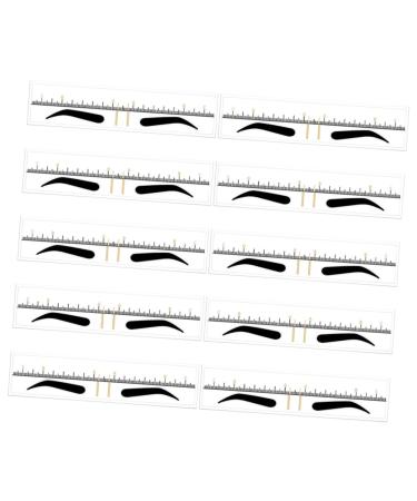 IWOWHERO Eyebrow Stencil 50pcs Eyebrow Positioning Ruler Stickers Brow Ruler Eyebrow Positioning Tool Scale 18.00X3.80X0.10CM Yellow