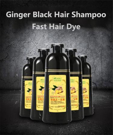 Ginger Lot de 2 shampoings Herbal Natural Fast Blacking Gray Hair Dye Black Shampooing Dye for Hair Coloring Anti-Hair Loss Hair Care Natural Black Hair Shampooing (Noir) - Buy Online on GoSupps.com