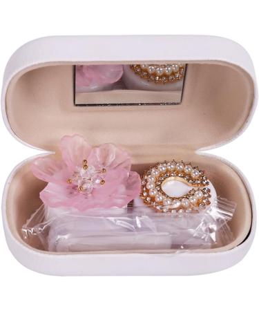RURAUOGR Cute Flower Design Contact Lens Case & Glasses Travel Kit - White Pearl Inlay | Shop Now! - Buy Online on GoSupps.com