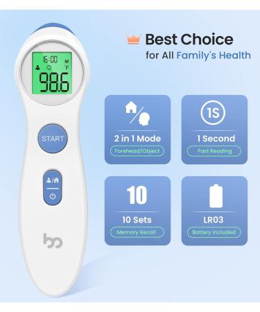 Femometer Forehead Thermometer for Adults and Kids - Digital Infrared, Fever Alarm, 1s Reading, No-touch, Accurate - Buy Online on GoSupps.com
