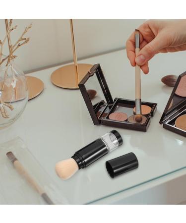 Healeved Retractable Blush Brush Refillable Loose Powder Bottle Jar Travel Makeup Brush Liquid Foundation Brush with Cap for Highlighter Contour Cosmetics B Black 2 - Buy Online on GoSupps.com