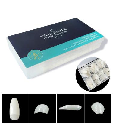 500pcs Ballerina False Nails - Long Coffin Nail Tips Natural Wide Half Cover Includes Box - Perfect for E-Commerce & International Shipping - Buy Online on GoSupps.com