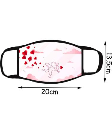 5PCS Windproof Activated Carbon mask Valentines Day Baby Cat Holding Heart Shaped Baloons Romantic Love Themed Illustration Vermilion Black Facial decorations for adults - Buy Online on GoSupps.com