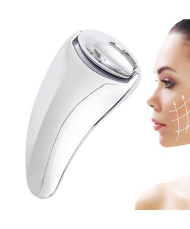 Guasha Roller For Face | Metal Sha Facial Tools | Face Roller For Women Beauty Tool For Cheekbones Neck Chin Eyes Forehead Nose Silver Scraping Board + Silver Roller