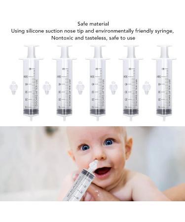 Salalis 5Pcs Nasal Syringe - Safe Silicone Tip Baby Nasal Aspirator for Infants & Kids (60ml) - Buy Online on GoSupps.com