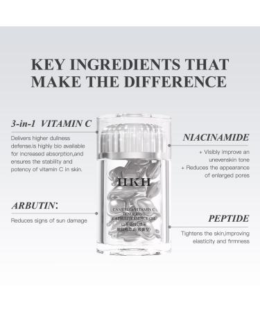 HKH Camellia Vitamin C Anti-Aging Serum | Anti-Wrinkle Face Essence with Niacinamide for Women - Tighten Skin & Reduce Fine Lines - Buy Online on GoSupps.com