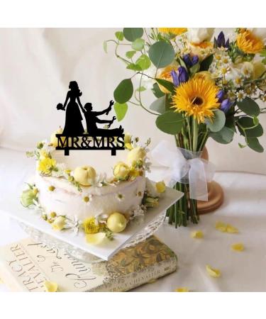 Funny Wedding Cake Topper - Bride Dragging Groom who is holding Repair Tools - Repairman Couple Cake Topper Mr&Mrs Wedding Cake Topper (Repairman Couple) - Buy Online on GoSupps.com