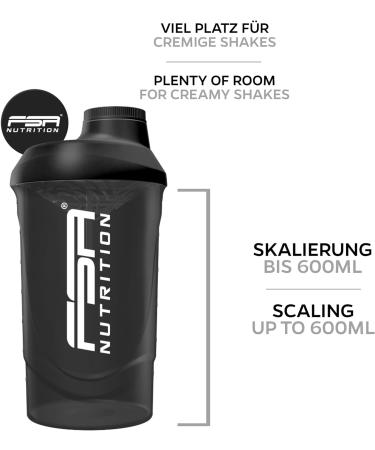 FSA Nutrition Protein Shaker 800ml - BPA-Free Leak-Proof Sieve for Creamy Shakes - Black Protein Shaker with Scale - International Shipping Available - Buy Online on GoSupps.com
