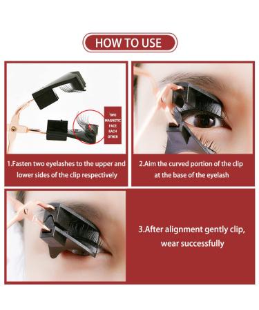 Gold Magnetic Eyelashes Applicator Tool Kit with 2 Pairs of Glue-free Magnetic False Eyelashes - Natural Bushy Look - Buy Online on GoSupps.com