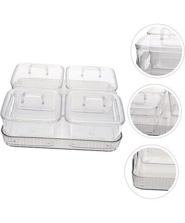 Alipis 1 Set Four Grid Fruit Plate Decor Platter Tray Food Tray Caviar Snack Holder Vegetable Biscuit Box Grey 21X21X8CM - Buy Online on GoSupps.com