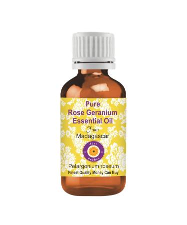 Deve Herbes Pure Rose Geranium Essential Oil (Pelargonium roseum) Steam Distilled 5ml (0.16 oz)