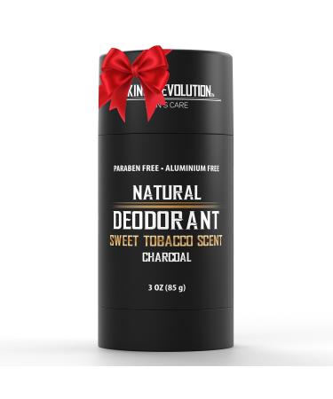 Viking Revolution Sweet Tobacco Deodorant for Men - Natural Deodorant for Men Charcoal Deodorant Men with Shea Butter Coconut Oil Baking Soda Beeswax - Mens Deodorant Aluminum Free (3oz) Sweet Tobacco 3 Ounce (Pack of 1)