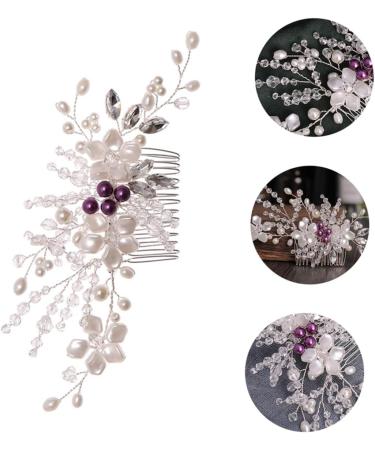 DOITOOL 1pc Braided Flower Comb Hair Accessory for Women Hair Jewels for Women Flower Hair Accessories Pearl Hair Barrettes To Weave Bride Wire White The Side Hair Comb - Buy Online on GoSupps.com
