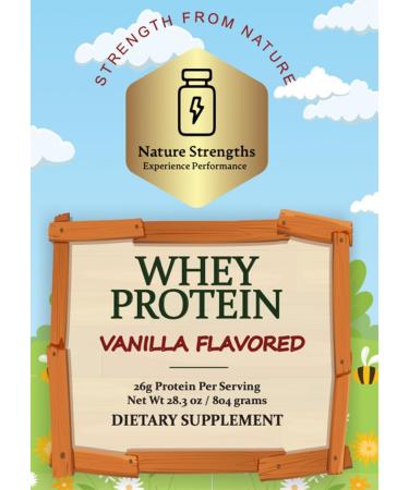 Premium Vanilla Whey Protein Powder - 26g Protein Calcium Rich 28.3 oz - Made in USA FDA Registered Facility - Buy Online on GoSupps.com