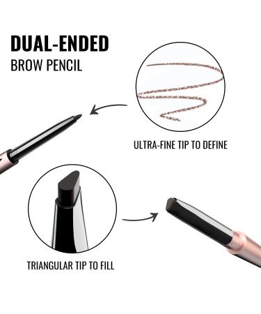 iMethod Eyebrow Pencil and Brow Brush - 2 Pencils & 1 Brush for Natural, Long-lasting, Waterproof Dark Brown Eyebrow Makeup - Buy Online on GoSupps.com