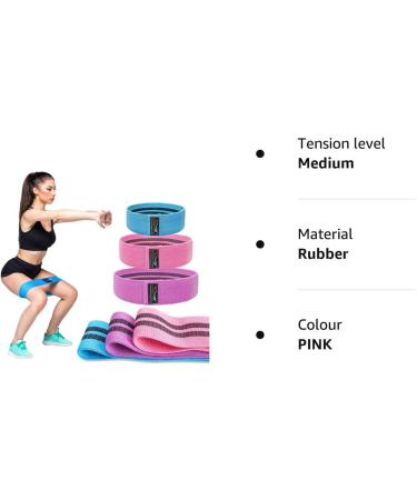 Islero Fitness EVO Resistance Band - Non Slip Fabric Design | Pull Up Elastic Loop for Women | Ideal for Leg, Booty, Glutes, Hips, Yoga | Home Gym Essential - Pink - Buy Online on GoSupps.com