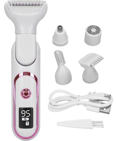 Pongnas 5 In 1 Electric Body Hair Trimmer Epilator for Female Men Wet Dry Use Pubic Hair Trimmer Bikini Trimmer with Replaceable 4pcs Cutting Heads - Buy Online on GoSupps.com