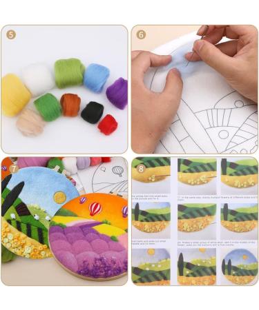 Needle Felting Kit with Wool Roving - Lavender Grassland Color | DIY Felt Painting Set for Home Decoration - Buy Online on GoSupps.com