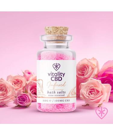 Rose Fragrance CBD Bath Salts - 100mg Cannabidiol, 110g - Buy Online on GoSupps.com