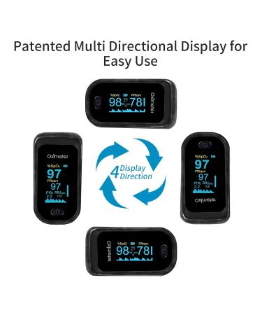 Buy TYNDALL Fingertip Pulse Oximeter - 4 Data Monitor with Respiration Rate for Sports & Aviation (Black) | International Shipping Available - Buy Online on GoSupps.com