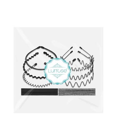 Lurrose 6pcs Metal Hair Band Comb Headbands & 2pcs Sport Sweatband Headbands - Unisex Wavy Hair Hoop for Sports, Yoga, and Outdoor Activities - Buy Online on GoSupps.com