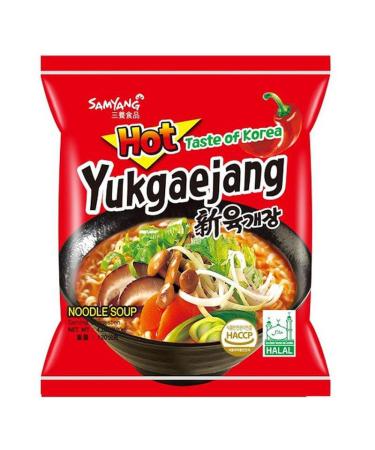Samyang Hot Yukgaejang Mushroom Flavour Korean Ramen Instant Noodle Snacks 120g (Pack of 20) HALAL