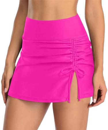 Women's Hot Pink Swimming Trousers | Elegant Belly Path Shorts | Stylish Hipster Bikini Bath Pants - Buy Online on GoSupps.com
