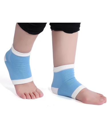 Buy Angrek Washable Gel Spa Heel Socks - 2 Piece Moisturizing Pedicure Care for Dry Cracked Feet - Open Toe Protection (Blue) - Buy Online on GoSupps.com