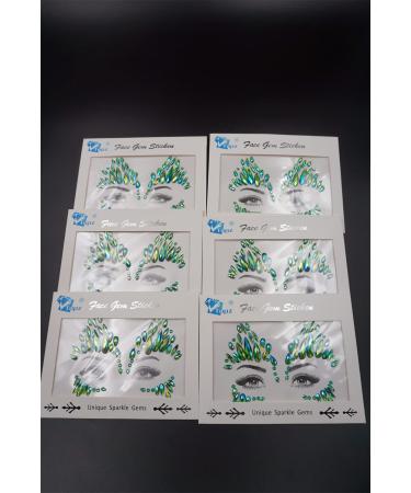Halloween Christmas Festival Face Jewels Rhinestone Stickers (Green AB/SV-01) - Buy Online on GoSupps.com