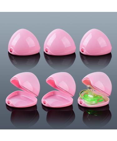 Xthuge pacifier box pacifier case pacifier holder pacifier clip pacifier container for travel BPA-free pacifier accessories 6 pieces (pink) pink 6 pack