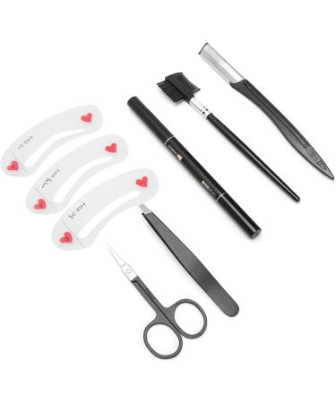 Verdant Touch 8Pcs Eyebrow Razor Set Eyebrow Trimmer Razor Comb Tweezer Pencil Makeup Tools for Women - Buy Online on GoSupps.com