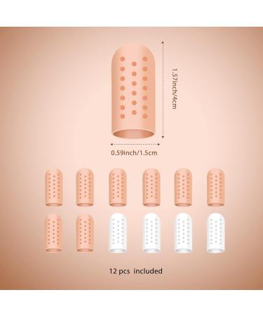 RosewineC 12pcs Gel Finger Cots - Silicone Finger Protectors for Hand Eczema & Arthritis Relief (2 Colors) - Buy Online on GoSupps.com