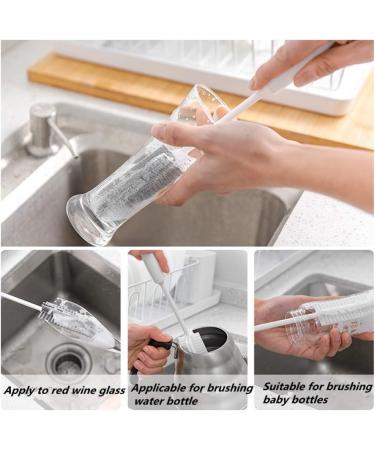 PZJ Silicone Baby Bottle Cleaning Brush with Long Handle - Suitable for Baby Bottles, Wine Glasses, Vases, and Glassware - Ideal for Small Diameter Bottle Openings (1 Piece) - Buy Online on GoSupps.com