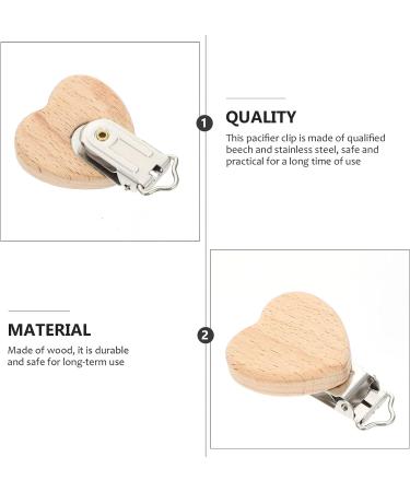 Garneck 6Pcs Natural Wood Beech Suspender Pacifier Clips for DIY Pacifier Chains - Mixed Animal Shapes - Buy Online on GoSupps.com