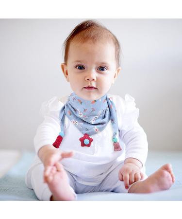 Winter Scarf Cotton Baby Bandana Drool Bib - Sky-blue | Infant Feeding Towel Protector for Teething and Drooling Babies - Buy Online on GoSupps.com