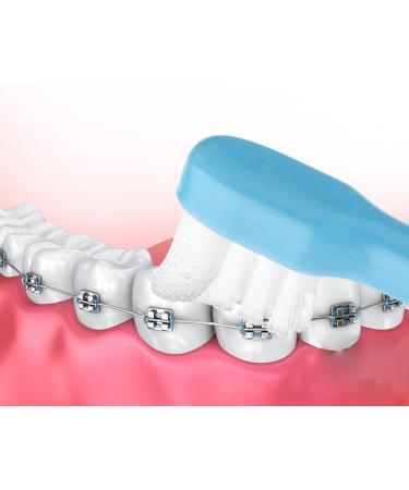 WLLHYF 2 Pack Orthodontic Toothbrush - Very Soft Tufted Toothbrush for Braces & Detail Cleaning | Blue & Green - Buy Online on GoSupps.com
