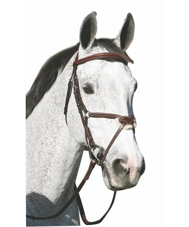 Henri de Rivel Pro Mono Crown Raised Figure 8 Bridle with Rubber Reins Australian Nut Horse