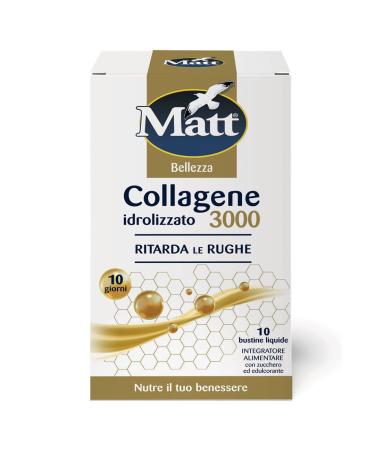 Matt Hydrolyzed food supplement 3000 slows down wrinkles enriched with copper and zinc 10 liquid bags 100 ml